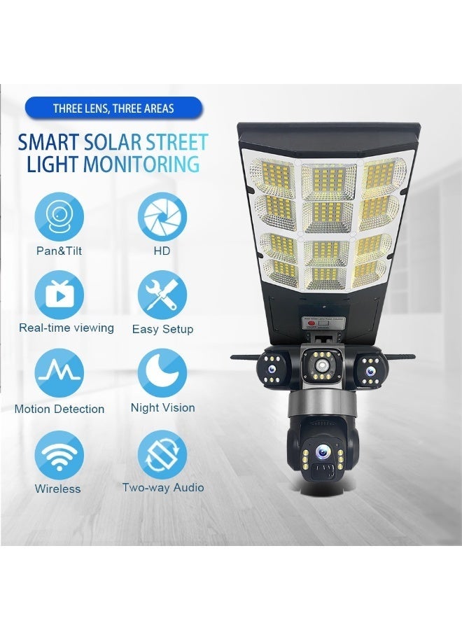 ELTRAZONE Solar-Powered Street Light with 360° CCTV Camera, IP66 Waterproof LED Floodlight, Dual Lens, Night Vision, Audio Recording, Motion Detection, Cloud & SD Storage, App & Remote Control - Image 4