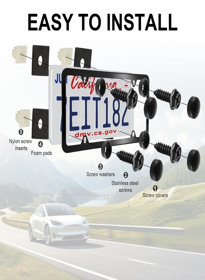 LivTee Rustproof License Plate Screws for Securing License Plates Frames and Covers on Cars and Trucks, 4 Sets Premium Stainless Steel Self Tapping Mounting Bolts (Black Zinc Plated) - Image 5