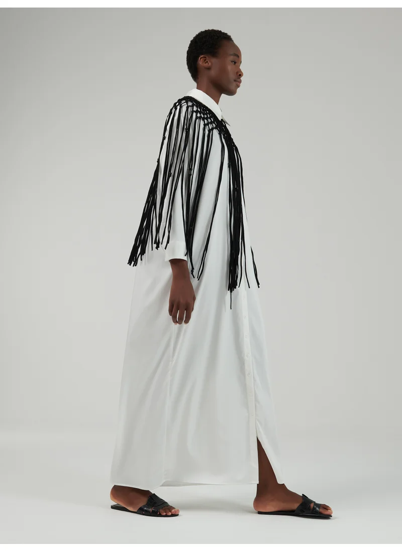 leem Fringe Applique Shirt Kaftan