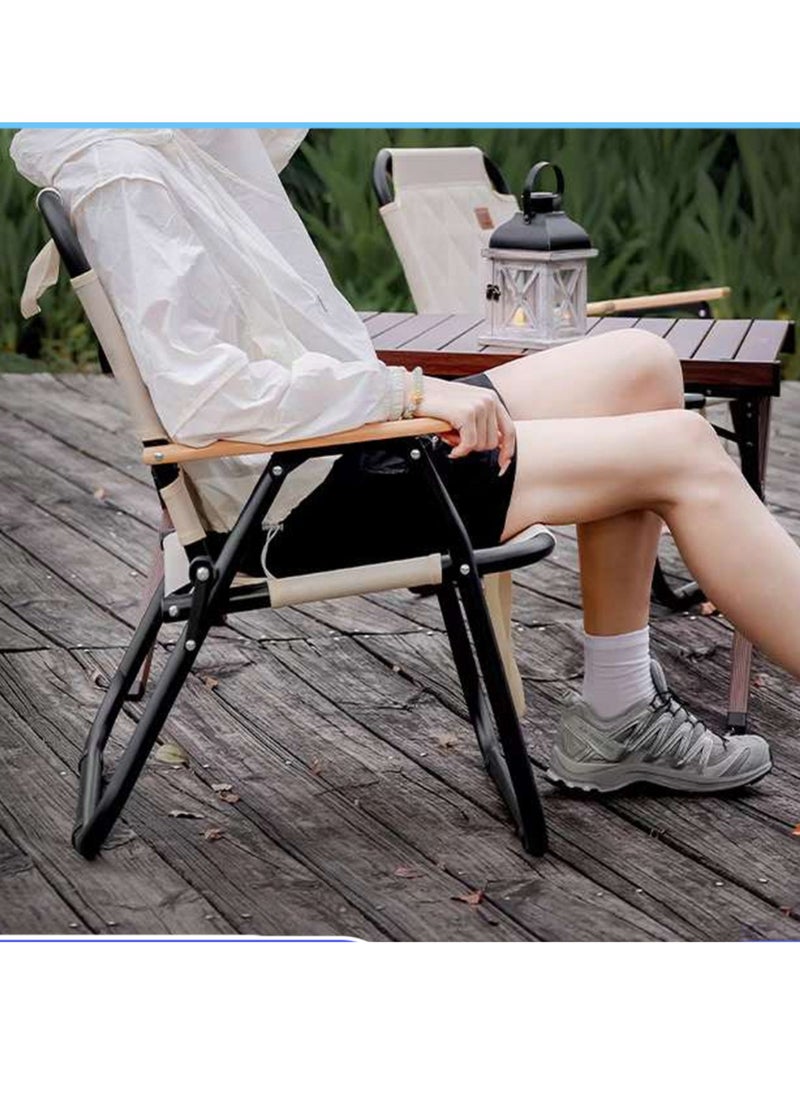 Manful Portable Folding Camping Chair Beige, Lightweight Folding Chair for Outdoor Enthusiasts, Folding Chair for Every Adventure, Folding Camping Chair for Travel and Leisure  - Image 4