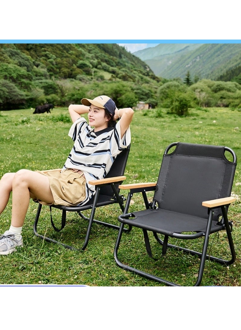 Manful Portable Folding Camping Chair Beige, Lightweight Folding Chair for Outdoor Enthusiasts, Folding Chair for Every Adventure, Folding Camping Chair for Travel and Leisure  - Image 3