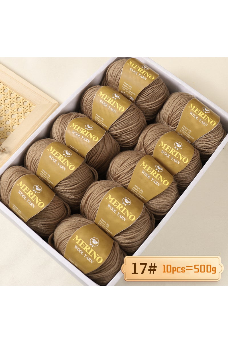 17 لون كاكي، 500 غرام من خيوط صوف الألبكة عالية الجودة 212 متوسطة النعومة، مناسبة لحياكة السترات والكنزات.