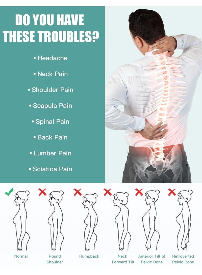 Back Brace Posture Corrector for Women and Men - Full Back Support for Improving Posture & Correcting Scoliosis Hunchback for Soothing Upper and Lower Back Lumbar Neck Shoulder Discomfort (Size:XL) - Image 2