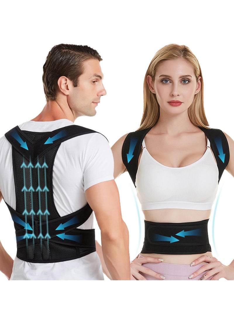 Back Brace Posture Corrector for Women and Men - Full Back Support for Improving Posture & Correcting Scoliosis Hunchback for Soothing Upper and Lower Back Lumbar Neck Shoulder Discomfort (Size:XL) - Image 1