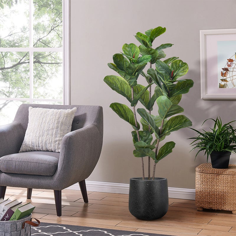 Sharpdo 210cm Artificial Fiddle-Leaf Fig, 15 Branches, 135 Leaves, Suitable for Office/Shopping Mall/Indoor/Outdoor Use - Image 1
