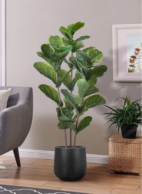 Artificial Tree Large, Potted Faux Plant for Home Decor,  210cm Tall Artificial Trees for Indoor Modern Office Floor, Realistic Tree with Plastic Pot
