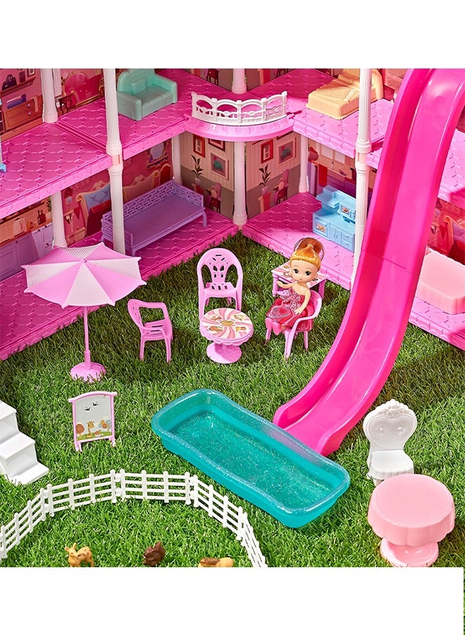 Beauenty Doll House Dream House for Girls Pretend Toys 3 Story 8 Rooms Dollhouse Toddler Playhouse DIY Building Kids Gift for for 3-10 Year Old Girls  - Image 3