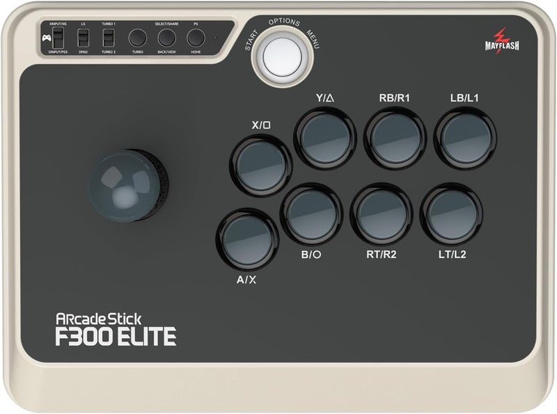May Flash Arcade Stick F300 Elite with Sanwa Buttons and Sanwa Joysticks for Switch/Switch 2, Xbox Series S/X, Xbox One, PS4, PS3, Windows, macOS, Steam Deck, Android and more - Image 1