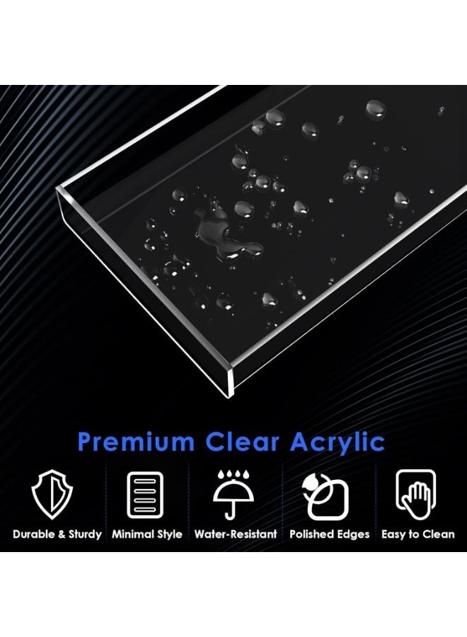 Rassam Al Khaleej 8mm Clear Acrylic Bathtub Caddy Tray – Decorative Serving Tray, Acrylic Vanity organizer-Countertop Bath Organizer for Relaxing Spa -Towel Tray For Hotel - Image 3