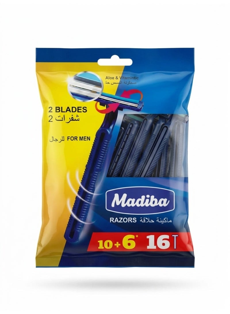 MADIBA RAZOR (16) IN SACHET PACK FOR MEN - 2 Blades