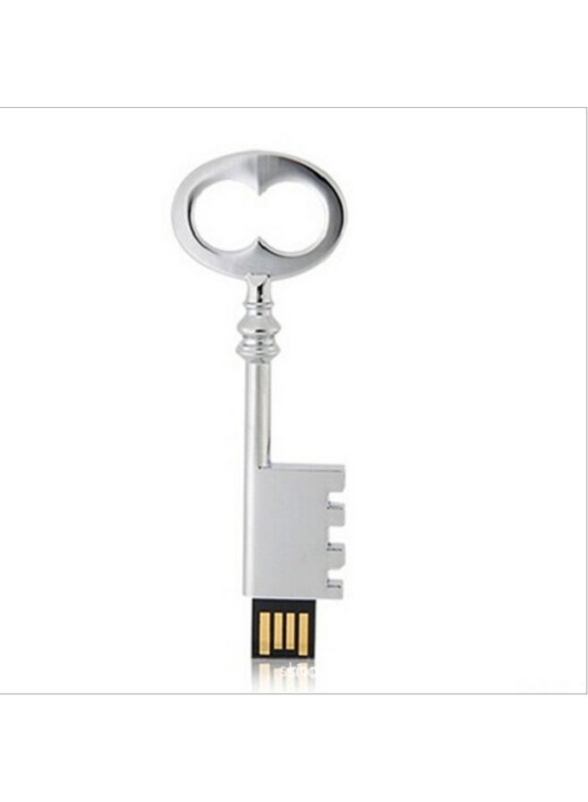 Loquat Antique Key Magic Castle Golden Key USB Disk Chinese Style Retro Key USB Disk 8gb16gb32gb64gb-Color:Silver-Capacity:8GB  - Image 1
