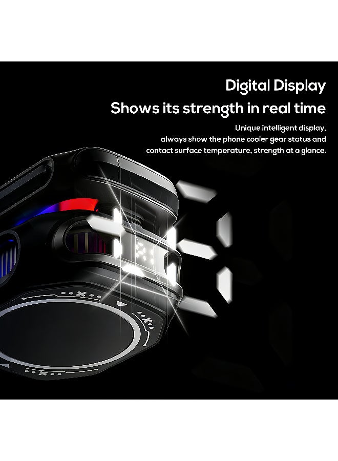 Memo Magnetic Phone Cooler with AI Display - Semiconductor Ice Cooling Radiator, 2000mAh Battery & RGB Lighting, Type-C Portable (54x69.5x44mm) for iPhone Android Gaming Devices-Black - Image 4