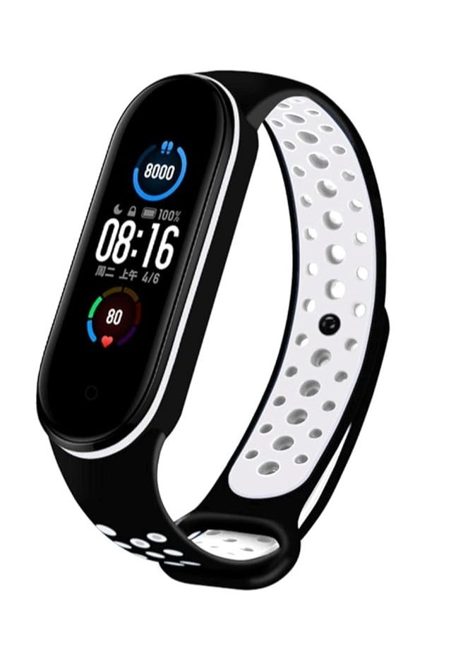 Generic Silicone Sport Strap Compatible with Mi Band 5 / Mi Band 6 Breathable Replacement Strap Compatible with Xiaomi Mi Band 5 6 Smart Watch, One Size  - Image 4
