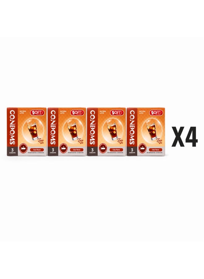 سوفت واقي ذكري بنكهة الكولا من SOFT Natural Latex – عبوة 4 علب × 3 قطع، لاتكس طبيعي، للاستخدام الشخصي للبالغين - Image 4