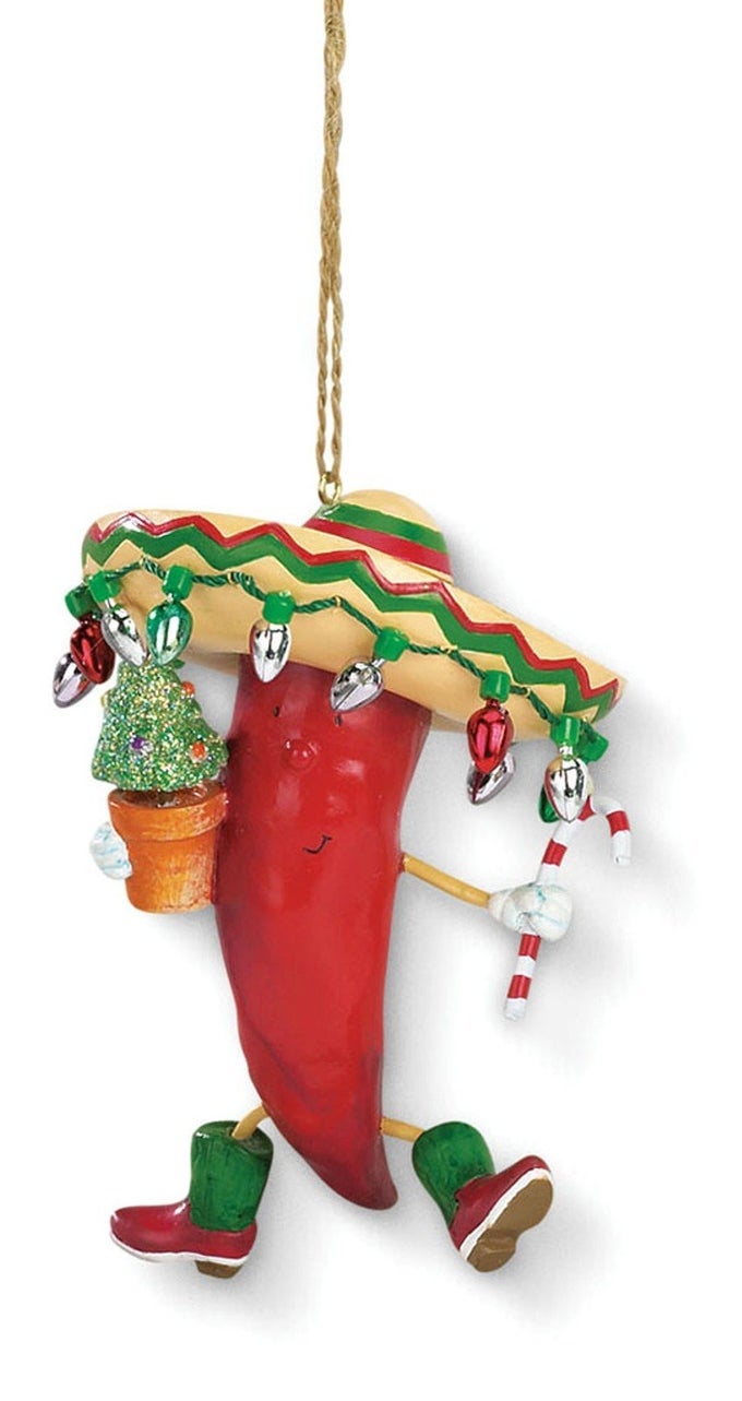 CHILI PEPPER SOMBRERO HOLIDAY CHRISTMAS TREE ORNAMENT