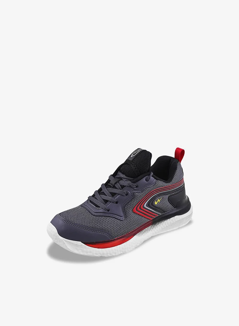 CAMPUS Kids Red Accent Low-Top Sneakers - Sporty Look Shoes with Cushioned Sole for All-Day Play