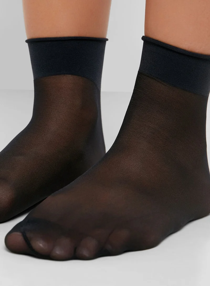 FOREVER 21 3 Pack Mesh Detail Socks