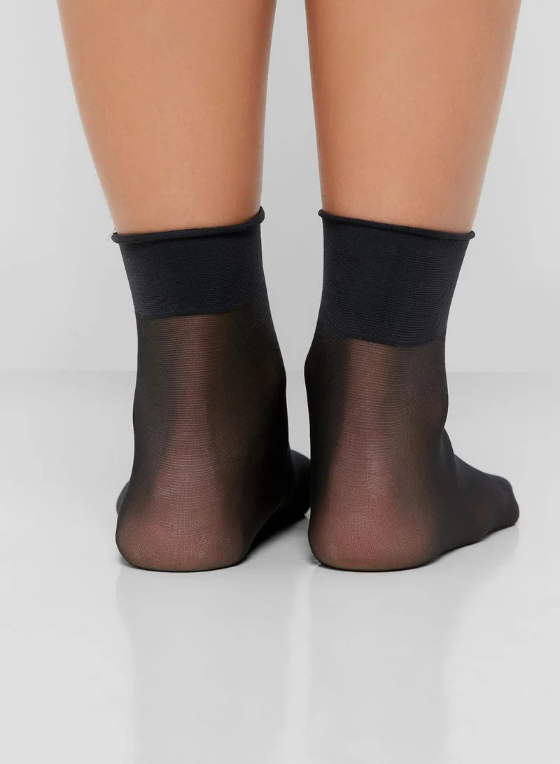 FOREVER 21 3 Pack Mesh Detail Socks