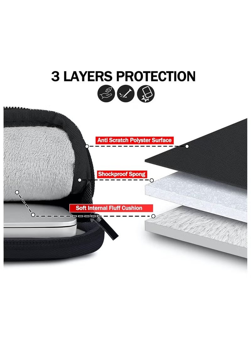 Arabest - Laptop Bag Sleeve Compatible with MacBook Air 13 inch M2 M3 A3113 A2681 2010-2023 M1 A2337 M2 A2179 A1932, Pro M2 A2338 M1 A2289 A2251 A2159 A1989 A1706 A1708 (Black, 13 Inch) - Image 1