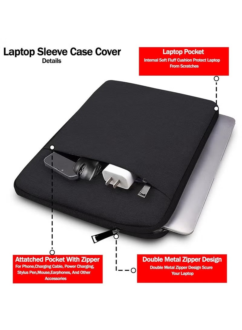 Laptop Bag Sleeve Compatible with MacBook Air 13 inch M2 M3 A3113 A2681 2010-2023 M1 A2337 M2 A2179 A1932, Pro M2 A2338 M1 A2289 A2251 A2159 A1989 A1706 A1708 (Black, 13 Inch)