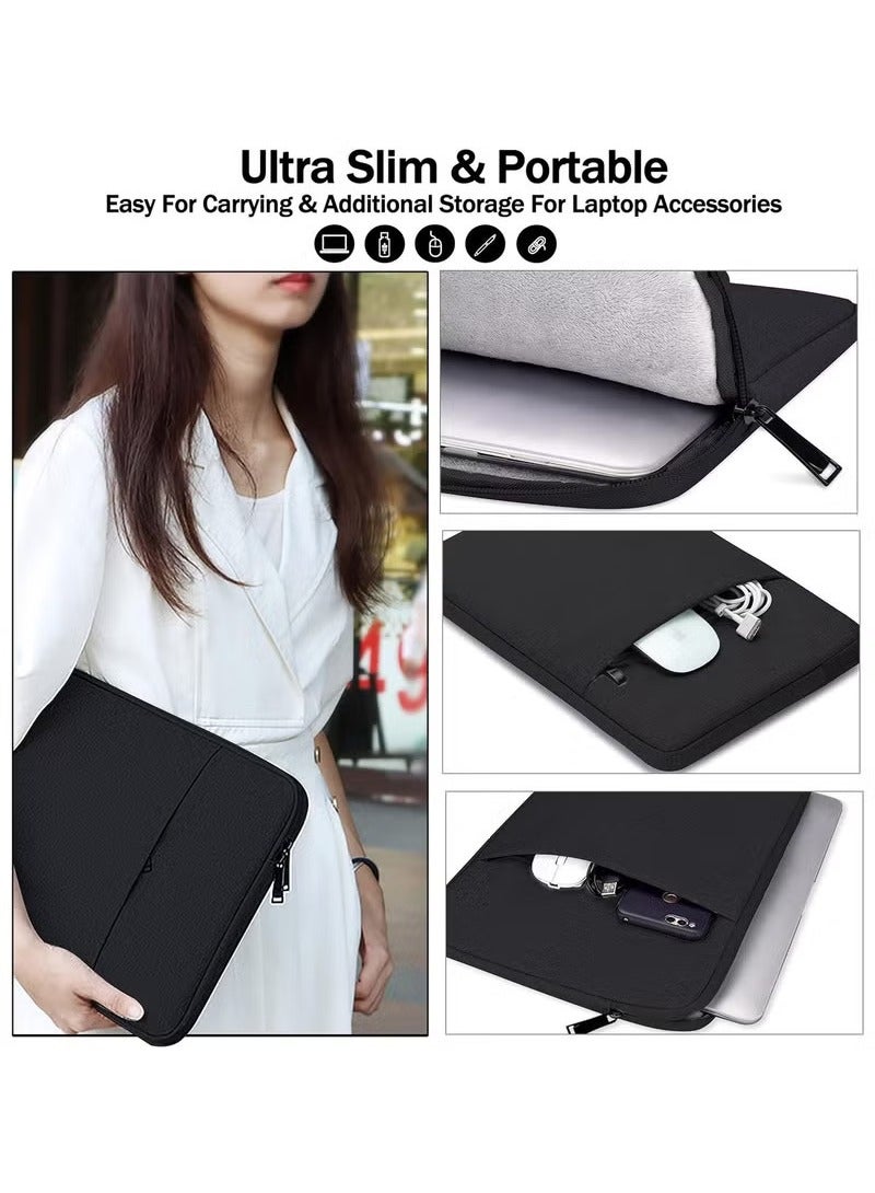 Laptop Bag Sleeve Compatible with MacBook Air 13 inch M2 M3 A3113 A2681 2010-2023 M1 A2337 M2 A2179 A1932, Pro M2 A2338 M1 A2289 A2251 A2159 A1989 A1706 A1708 (Black, 13 Inch)