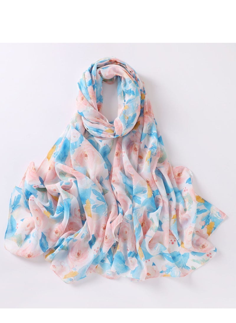 KUYING Pearl Chiffon Unique Craft Muslim Scarf  - Image 1