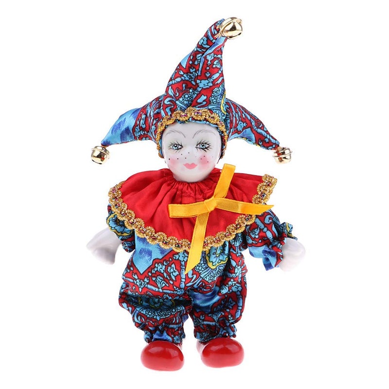 FRECI Clown Doll Angle Model Porcelain Triangel Doll for Halloween Decoration Ornaments Home Table Desk Top Decor 6inch B - Image 2
