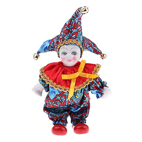 FRECI Clown Doll Angle Model Porcelain Triangel Doll for Halloween Decoration Ornaments Home Table Desk Top Decor 6inch B - Image 1