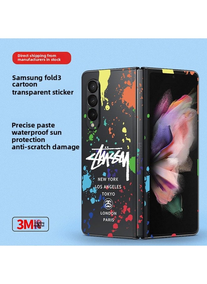Generic For Samsung Fold3/4 All-inclusive Transparent Sticker Back Sticker W22 Sticker Personalized Color Sticker Folding Screen Fold2 Transparent-Color:LX-A3594-Dimensions:For Samsung Fold (color Through 3m)  - Image 2