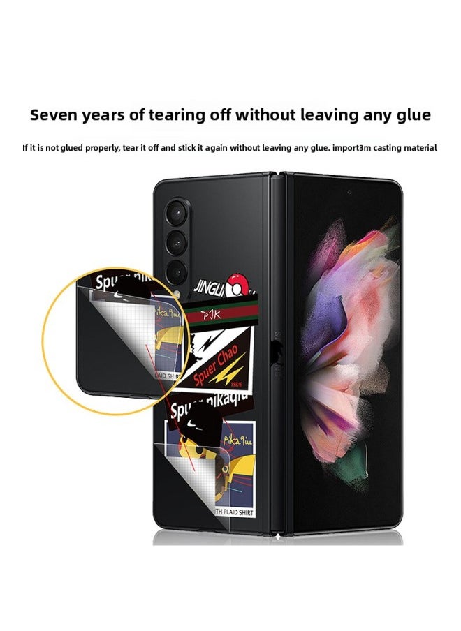 Generic For Samsung Fold3/4 All-inclusive Transparent Sticker Back Sticker W22 Sticker Personalized Color Sticker Folding Screen Fold2 Transparent-Color:LX-A3594-Dimensions:For Samsung Fold (color Through 3m)  - Image 3