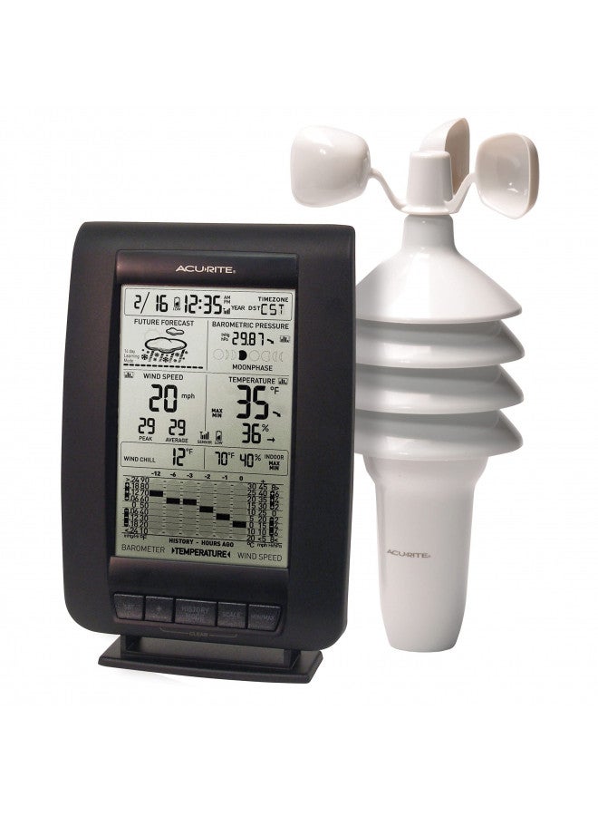 AcuRite 00634A3 Wireless Weather Station with Wind Sensor, Black - Image 1