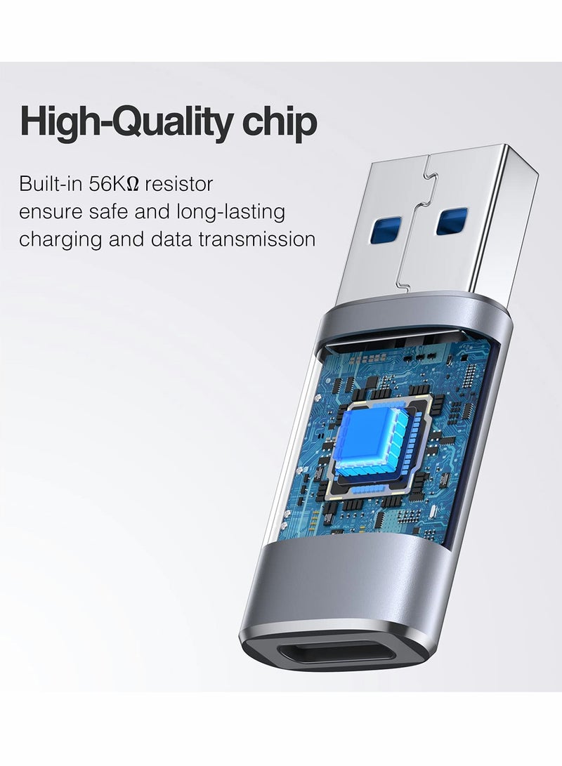 USB C Female to USB Male Adapter 10Gbps,  2 Pcs USB 3.1 A to USB C Adapter SuperSpeed Data Sync, Perfect Fit for iPhone 12 Mini/12 Pro Max/11 Pro Max, Type-C Earphone, Power Bank, Quest Link - Image 2