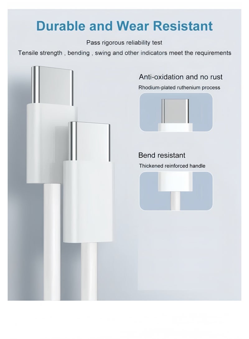 Lee Yon iPhone 16/15 Pro Max Charger With USB C Port 35 Watt with 1M iPhone Fast Charging Cord Type C to C for iPhone 16/15 Pro max/15 Pro/15 plus/15, Samsung S24 and all USB C mobiles / Tabs, White - Image 5