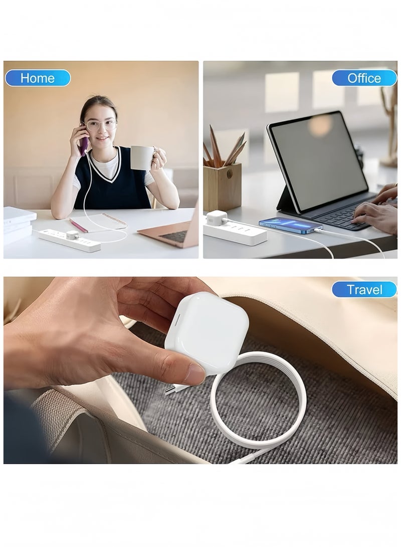 Lee Yon iPhone 16/15 Pro Max Charger With USB C Port 35 Watt with 1M iPhone Fast Charging Cord Type C to C for iPhone 16/15 Pro max/15 Pro/15 plus/15, Samsung S24 and all USB C mobiles / Tabs, White - Image 4