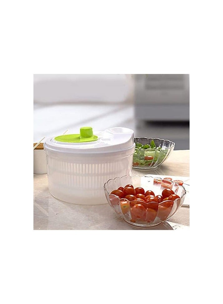 VIUAUAX Vegetable Washer Manual Reusable Quick Dry Versatile Professional Fruit Washer Spinner Veggie Dryer Salad Spinner ，Basket LidRemovable ，Vegetable Dehydrator Drier, Fruit Rotary Dehydrator, Kitchen Gadgets, Drain Salad Basket - Image 5