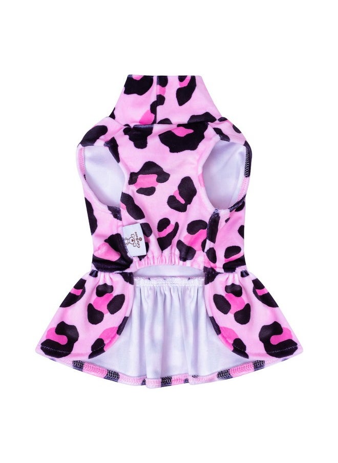 CuteBone - Turtleneck Dog Velvet Dress Puppy Skirt Costume Pet Clothes Cat Apparel With Bow Hair Rope For Small Dogs Cvd08M - Image 1