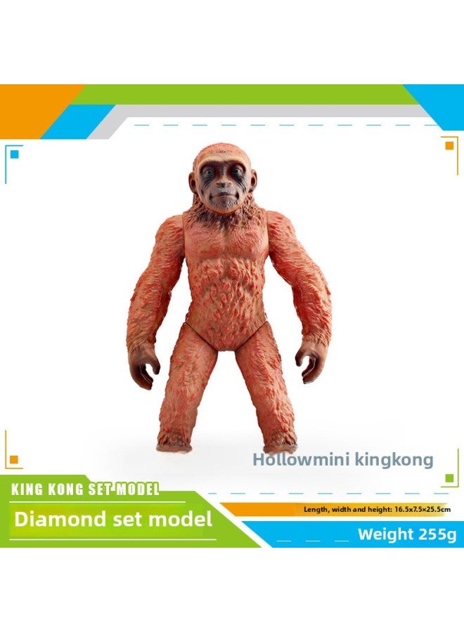 لعبة محاكاة مجوفة لنموذج الغوريلا بأطراف متحركة من Orangutan طاولة الرمل الساكنة لعبة الزينة-اللون: Wx8801 لعبة مجوفة صغيرة King Kong 255g - Image 1