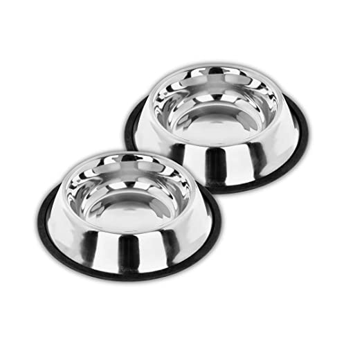 PremiumAV Stainless Steel Pet Bowl 1500 ML 5 No. Size – Non-Slip Food & Water Bowl for Dogs & Cats, Heavy Duty No-Tip Design, Dishwasher Safe, Chew Proof, Rust Free Durable Feeding Dish (Pack of 1) - Image 1