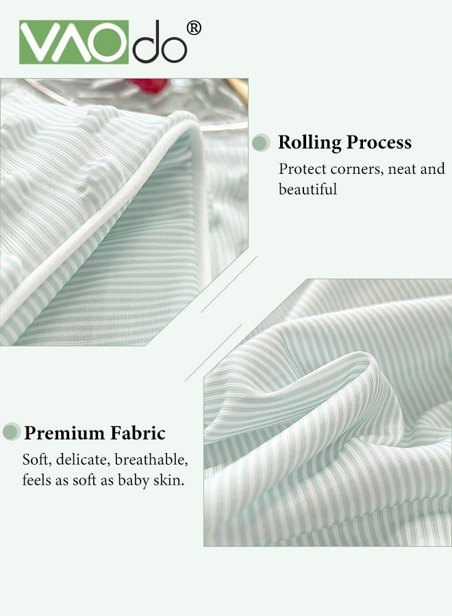 فاو دو وافل تبريد بطانية, بارد لمس قماش بطانية, امتصاص الحرارة مزدوجة الجانب خفيفة الوزن بطانية, التنفس الصيف ملابس السرير بطانية خضراء - Image 5