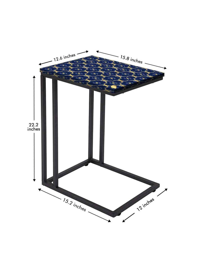 Nutcase Nutcase Design C Shaped Side Table for Laptop Work on Sofa CouchStudy Breakfast Snack Serving End Tables for Living Room Bedroom Designer Spanish Tiles  - Image 3