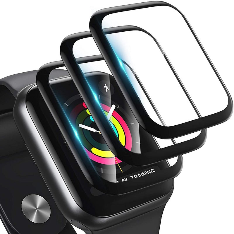 KASTWAVE Screen Protector for Apple Watch Series 3/2/1 38MM Bubble-Free, 3D Full Coverage Anti-Scratch Shatter-Proof HD Clear Waterproof Screen Protector Film for Apple iWatch 38MM [3 Pack]