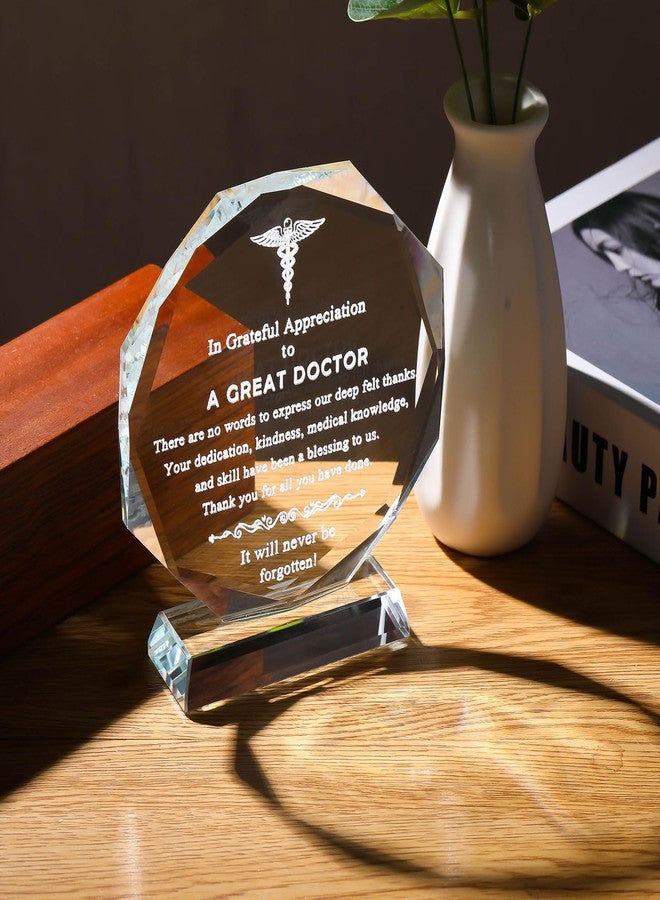 Movdyka Doctor Gifts for Men Women Glass Keepsakes, Laser Engraved Doctor Appreciate Gifts, Best Doctor Gifts for Him Her on Retirement, Christmas, Doctors Day, Thanksgiving- 4.7in. - Image 4