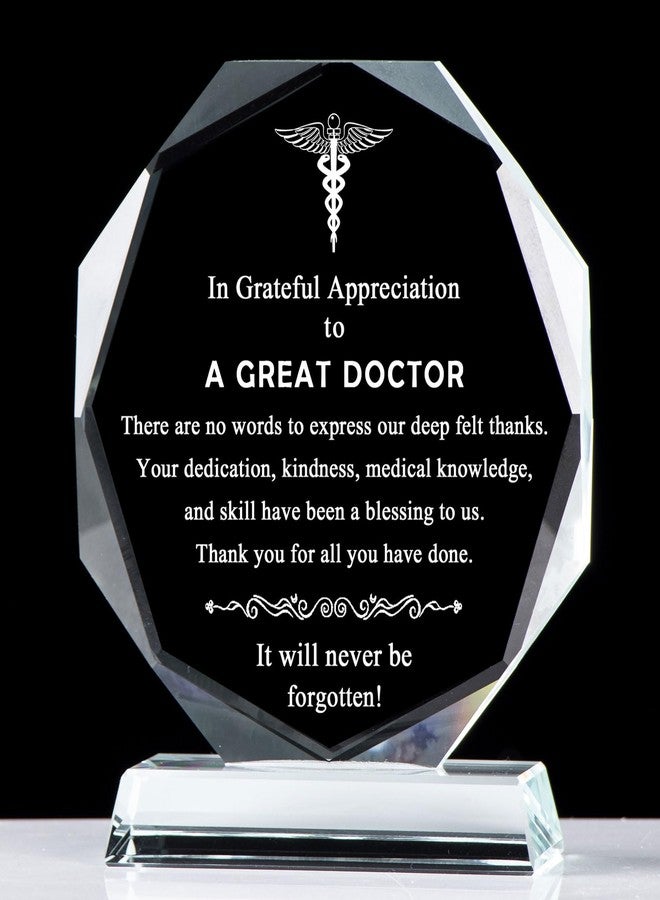 Movdyka Doctor Gifts for Men Women Glass Keepsakes, Laser Engraved Doctor Appreciate Gifts, Best Doctor Gifts for Him Her on Retirement, Christmas, Doctors Day, Thanksgiving- 4.7in. - Image 1