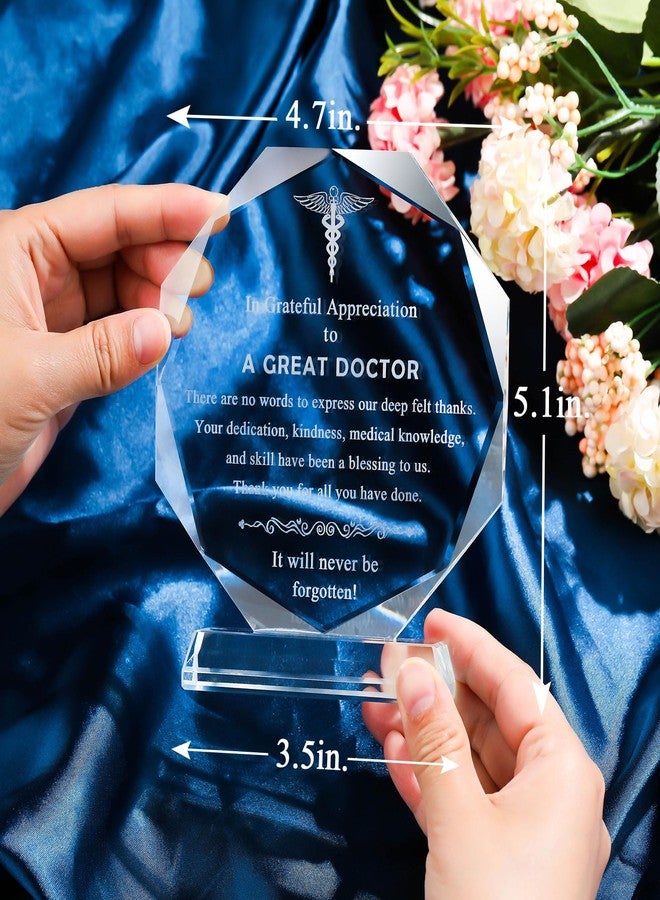 Movdyka Doctor Gifts for Men Women Glass Keepsakes, Laser Engraved Doctor Appreciate Gifts, Best Doctor Gifts for Him Her on Retirement, Christmas, Doctors Day, Thanksgiving- 4.7in. - Image 3