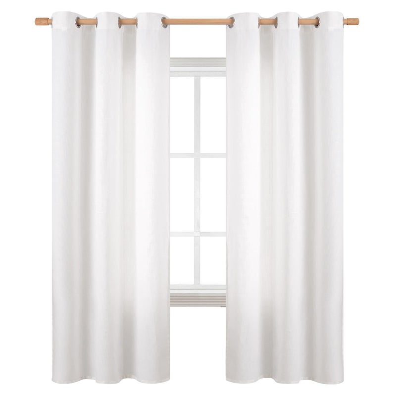 BGment الستائر البيضاء النقية النقية 72 بوصة طولها لغرفة المعيشة ستائر الكتان الكتان الخيش الخزان مصححة سميكة تصفية الخصوص - Image 1