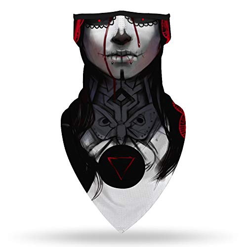 YAYOUREL Halloween Scary Skull Mask Halloween Masks for Adults Neck Gaiter Face Mask Covering Bandanas for Men Women Summer UV Face Scarf Mask Cover Facemask - Image 3