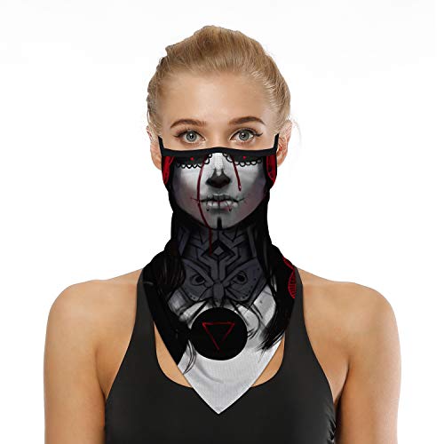 YAYOUREL Halloween Scary Skull Mask Halloween Masks for Adults Neck Gaiter Face Mask Covering Bandanas for Men Women Summer UV Face Scarf Mask Cover Facemask - Image 1
