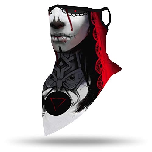 YAYOUREL Halloween Scary Skull Mask Halloween Masks for Adults Neck Gaiter Face Mask Covering Bandanas for Men Women Summer UV Face Scarf Mask Cover Facemask - Image 5