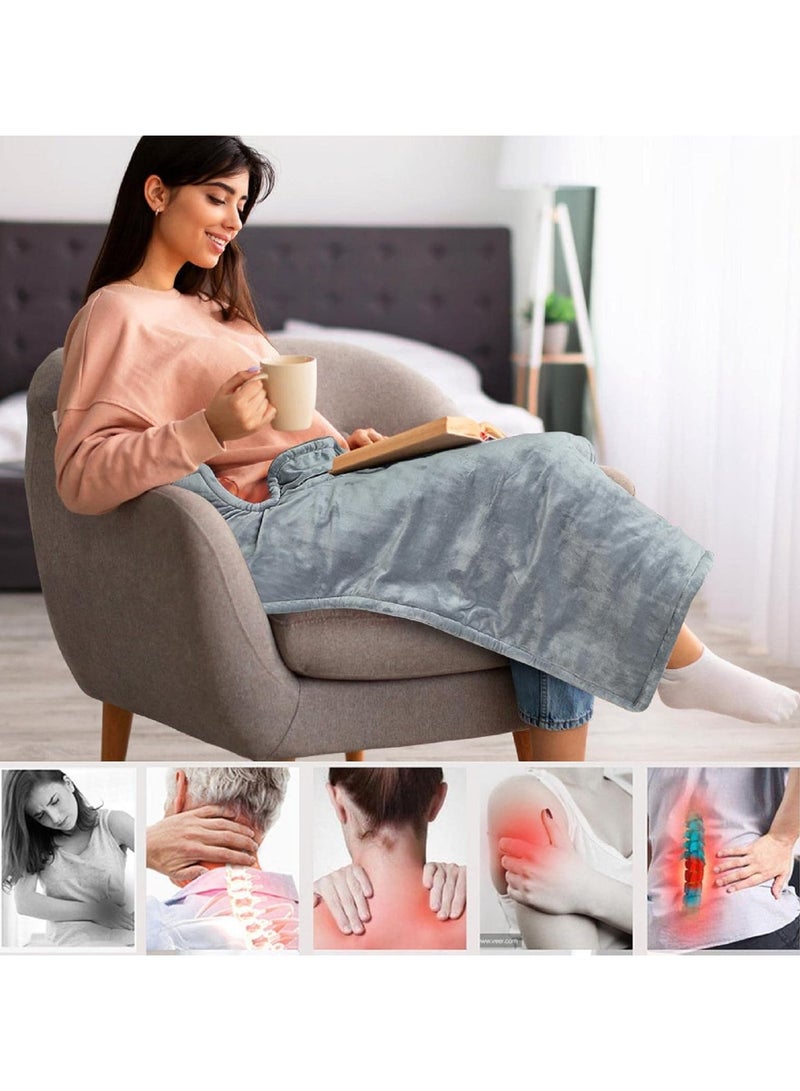 general Heated shawl, velvet electric blanket with 10 heating settings and 2 hours of automatic shut-off, soft and warm heated shawl suitable for sofa bed, machine washable - Image 5