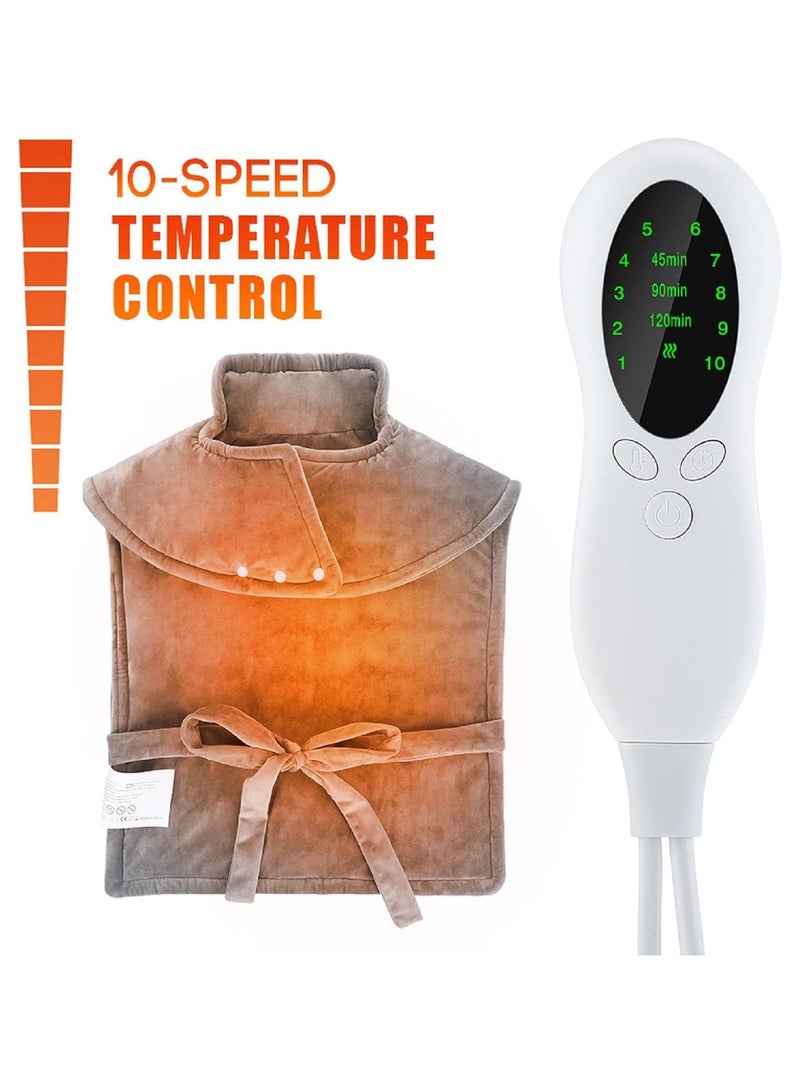 general Heated shawl, velvet electric blanket with 10 heating settings and 2 hours of automatic shut-off, soft and warm heated shawl suitable for sofa bed, machine washable - Image 4